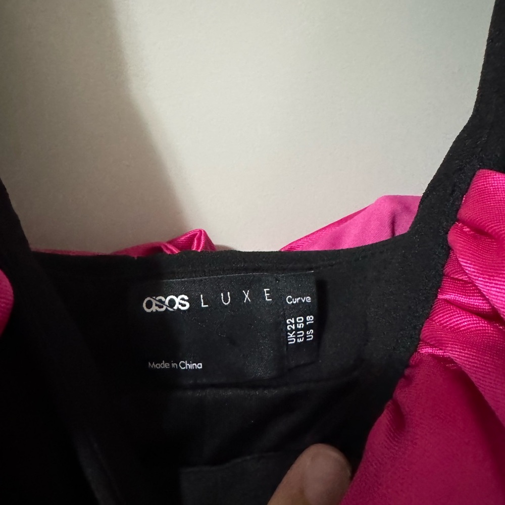 Black Jumpsuit with Fuchsia Bow Back - Picture 5 of 7